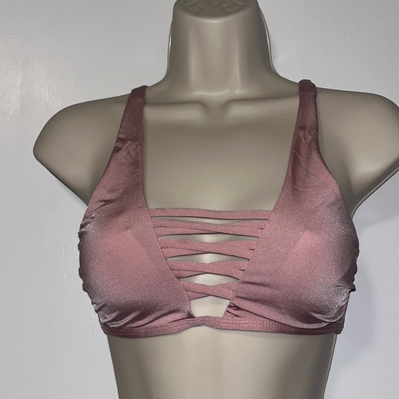 TiniBikini Other - TiniBikini Crisscross Strappy Bikini Top Mauve Pink Swimsuit Swimwear XS